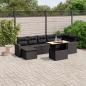 Preview: ARDEBO.de - 8-tlg. Garten-Sofagarnitur mit Kissen Schwarz Poly Rattan