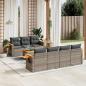 Preview: ARDEBO.de - 8-tlg. Garten-Sofagarnitur mit Kissen Grau Poly Rattan