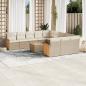 Preview: ARDEBO.de - 12-tlg. Garten-Sofagarnitur mit Kissen Beige Poly Rattan