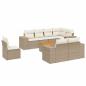 Preview: 9-tlg. Garten-Sofagarnitur mit Kissen Beige Poly Rattan