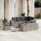 Preview: ARDEBO.de - 9-tlg. Garten-Sofagarnitur mit Kissen Grau Poly Rattan