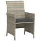 Preview: 3-tlg. Bistro-Set mit Kissen Hellgrau Poly Rattan