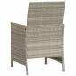 Preview: 3-tlg. Bistro-Set mit Kissen Hellgrau Poly Rattan