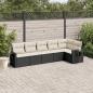 Preview: ARDEBO.de - 6-tlg. Garten-Sofagarnitur mit Kissen Schwarz Poly Rattan