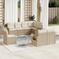 Preview: ARDEBO.de - 8-tlg. Garten-Sofagarnitur mit Kissen Beige Poly Rattan