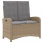 Preview: 4-tlg. Garten-Essgruppe mit Kissen Beige Poly Rattan