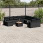 Preview: ARDEBO.de - 12-tlg. Garten-Sofagarnitur mit Kissen Schwarz Poly Rattan