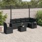 Preview: ARDEBO.de - 7-tlg. Garten-Sofagarnitur mit Kissen Schwarz Poly Rattan