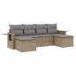 Preview: 6-tlg. Garten-Sofagarnitur mit Kissen Beige Poly Rattan