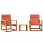 Preview: 3-tlg. Garten-Lounge-Set Wachsbraun Massivholz Kiefer