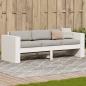 Preview: ARDEBO.de - Gartensofa 3-Sitzer Weiß 189x60x62 cm Massivholz Kiefer