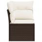 Preview: Garten-Ecksofa mit Kissen Braun Poly Rattan