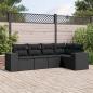 Preview: ARDEBO.de - 5-tlg. Garten-Sofagarnitur mit Kissen Schwarz Poly Rattan