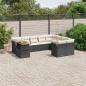 Preview: ARDEBO.de - 10-tlg. Garten-Sofagarnitur mit Kissen Schwarz Poly Rattan