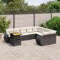 Preview: ARDEBO.de - 10-tlg. Garten-Sofagarnitur mit Kissen Schwarz Poly Rattan