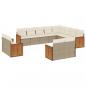 Preview: 12-tlg. Garten-Sofagarnitur mit Kissen Beige Poly Rattan