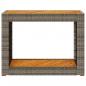 Preview: Garten-Beistelltisch mit Holzplatte Grau Poly Rattan