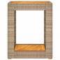 Preview: Garten-Beistelltisch mit Holzplatte Beige Poly Rattan