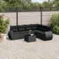 Preview: ARDEBO.de - 7-tlg. Garten-Sofagarnitur mit Kissen Schwarz Poly Rattan