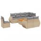 Preview: 9-tlg. Garten-Sofagarnitur mit Kissen Beige Poly Rattan