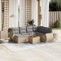 Preview: ARDEBO.de - 8-tlg. Garten-Sofagarnitur mit Kissen Beige Poly Rattan