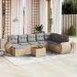 Preview: ARDEBO.de - 9-tlg. Garten-Sofagarnitur mit Kissen Beige Poly Rattan