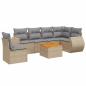 Preview: 7-tlg. Garten-Sofagarnitur mit Kissen Beige Poly Rattan