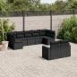 Preview: ARDEBO.de - 9-tlg. Garten-Sofagarnitur mit Kissen Schwarz Poly Rattan