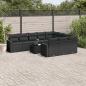 Preview: ARDEBO.de - 11-tlg. Garten-Sofagarnitur mit Kissen Schwarz Poly Rattan