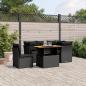 Preview: ARDEBO.de - 5-tlg. Garten-Sofagarnitur mit Kissen Schwarz Poly Rattan