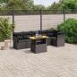 Preview: ARDEBO.de - 7-tlg. Garten-Sofagarnitur mit Kissen Schwarz Poly Rattan