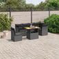 Preview: ARDEBO.de - 7-tlg. Garten-Sofagarnitur mit Kissen Schwarz Poly Rattan