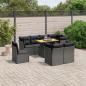 Preview: ARDEBO.de - 9-tlg. Garten-Sofagarnitur mit Kissen Schwarz Poly Rattan