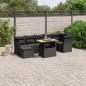 Preview: ARDEBO.de - 8-tlg. Garten-Sofagarnitur mit Kissen Schwarz Poly Rattan