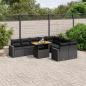 Preview: ARDEBO.de - 10-tlg. Garten-Sofagarnitur mit Kissen Schwarz Poly Rattan