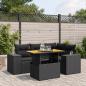 Preview: ARDEBO.de - 5-tlg. Garten-Sofagarnitur mit Kissen Schwarz Poly Rattan