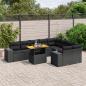 Preview: ARDEBO.de - 10-tlg. Garten-Sofagarnitur mit Kissen Schwarz Poly Rattan