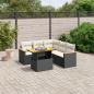 Preview: ARDEBO.de - 6-tlg. Garten-Sofagarnitur mit Kissen Schwarz Poly Rattan