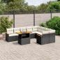 Preview: ARDEBO.de - 10-tlg. Garten-Sofagarnitur mit Kissen Schwarz Poly Rattan