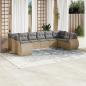 Preview: ARDEBO.de - 10-tlg. Garten-Sofagarnitur mit Kissen Beige Poly Rattan