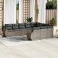 Preview: ARDEBO.de - 10-tlg. Garten-Sofagarnitur mit Kissen Grau Poly Rattan