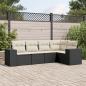 Preview: ARDEBO.de - 5-tlg. Garten-Sofagarnitur mit Kissen Schwarz Poly Rattan