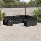 Preview: ARDEBO.de - 10-tlg. Garten-Sofagarnitur mit Kissen Schwarz Poly Rattan