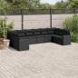 Preview: ARDEBO.de - 10-tlg. Garten-Sofagarnitur mit Kissen Schwarz Poly Rattan