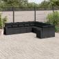 Preview: ARDEBO.de - 10-tlg. Garten-Sofagarnitur mit Kissen Schwarz Poly Rattan