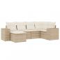 Preview: 6-tlg. Garten-Sofagarnitur mit Kissen Beige Poly Rattan