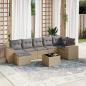 Preview: ARDEBO.de - 8-tlg. Garten-Sofagarnitur mit Kissen Beige Poly Rattan