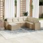 Preview: ARDEBO.de - 7-tlg. Garten-Sofagarnitur mit Kissen Beige Poly Rattan