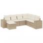 Preview: 7-tlg. Garten-Sofagarnitur mit Kissen Beige Poly Rattan