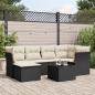 Preview: ARDEBO.de - 7-tlg. Garten-Sofagarnitur mit Kissen Schwarz Poly Rattan